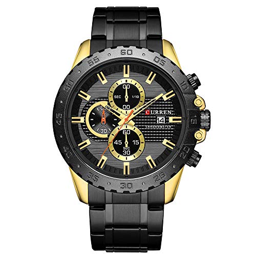 Curren 8334 - Reloj de negocios para hombre (múltiples zonas horarias), color negro