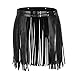 iiniim Women's Adjustable Faux Leather Waistband Fringe Tassel Skirt Belt