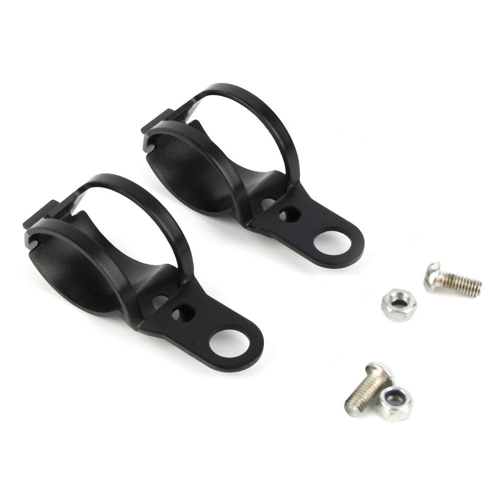 2 pcs/Pair Motorbike Turn Mount Bracket, Universal Indicator Fork Bracket Clamp, 30-43mm Metal Fork Relocation Clamps Brackets, Black Auto Tuning Motorcycle Fork clamp