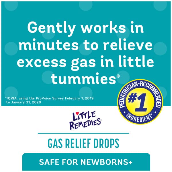 LITTLE REMEDIES GAS RELIEF DROPS, NATURAL BERRY FLAVOR, SAFE FOR NEWBORNS 1.0 FL OZ (PACK OF 6)
