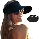 2PCS Wide Brim Sun Visor Hat Women Large UV Protective Golf Beach Cap, Korea Design