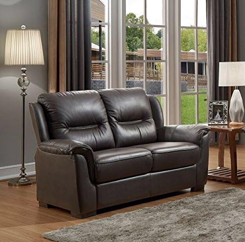 SC Furniture Ltd Chocolate Brown High Grade Genuine Leather 2 Seater Sofa Suite NEW YORK (Two Seats)