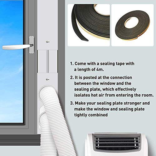 gulrear Sliding Door Air Conditioner Kit with Dual Hose Adjustable