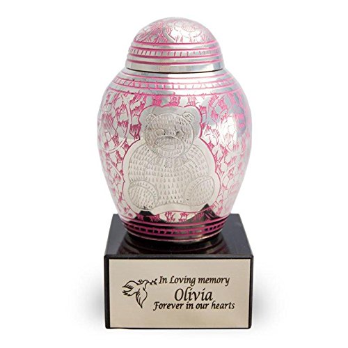 Teddy Bear Brass Infant Child Memorial Urn Extra Small