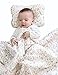 W WelLifes Super Soft Baby Printed Organic Cotton Infant Nursery Blanket with Dotted Plush Velboa Fabric Backing, StarDream Grey 30