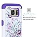 Galaxy S7 Case, HengTech (TM) Premium Durable Dual Layer Hard & Soft Hybrid Rhinestone Bling Armor Defender [ Anti Scratch ] Phone Case Cover Shell for Samsung Galaxy S7 (Floral- White/Purple)