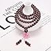 AD Beads Natural Gemstones Buddhist 108 Prayer Healing Beads Mala Stretchy Bracelet Necklace 6mm (Red Garnet)