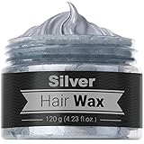 Temporary Silver Gray Hair Wax - 4.23 OZ Natural Cream - Quick and Clean Wash in Minutes, Easy To Apply For Men & Women.