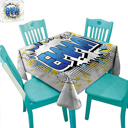 RenteriaDecor Elegance Engineered Christmas Tablecloth Emma Great for Dessert Tables Youthful Teen Comic Book 36"x36"