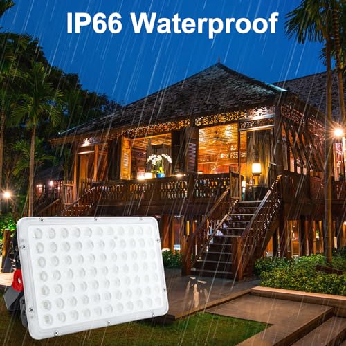 CREATESTAR LED Flood Light Outdoor 200W 2 Pack, 20000LM LED Work Light 6500K cool white floodlight IP66 waterproof spotlights, Security Light for warehouse, garden, garage, sports field, yard