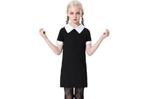 Mebius Girls Toddler Peter Pan Contrast Collar Dress Kids Vintage Tunic Dresses Casual Party Church 2T-12Y