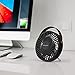 USB Desk Fan, EasyAcc 4 Inch USB Mini Table Fan Easy Cleaning Electric Portable Fan 3 Blades With Leather Handle Personal Fan ON/OFF Adjustable fit all USB Device For Office Home Desktop Table - Black