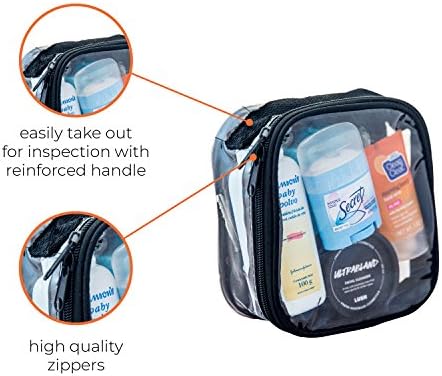 Clear TSA Approved 3-1-1 Travel Toiletry Bag / Transparent See Through Organizer