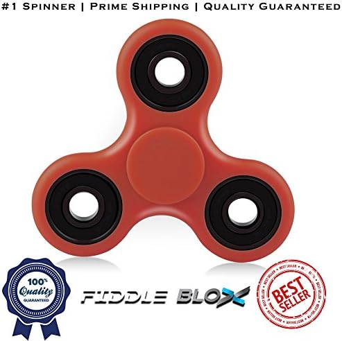 Premium Fidget Spinner Toy for Stress Relief, ADHD – Get the Original Fidgeting Toy by Fiddle Blox – Sensory, Anti-Anxiety, Ceramic Bearings for Kids &amp; Adults for the Office or Classroom (Red)