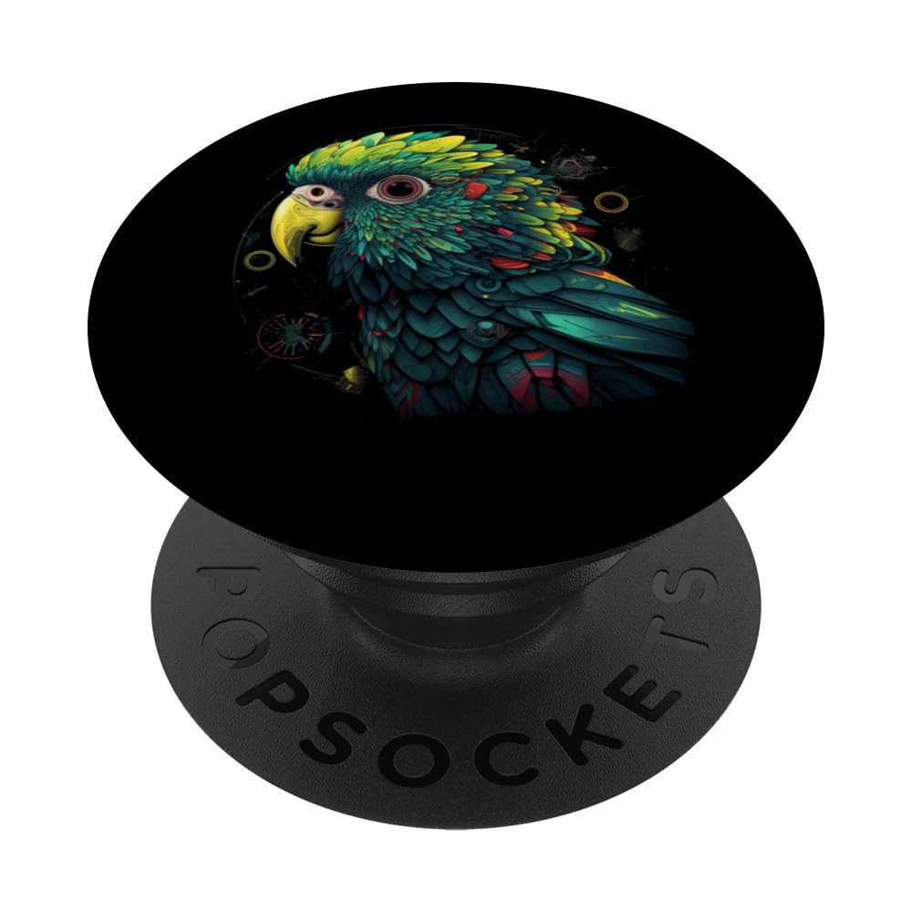 Geometric Parrot Animal Art Bird Motif Parrot PopSockets Swappable PopGrip