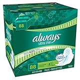 Always Ultra Thin Long Super Pads with Wings - 88 ct.