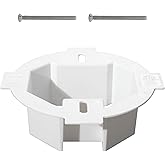 XGGYA BE1R Outlet Box Extender, cETLus Certified Round Ceiling Box Extender, Extender for 3.5" and 4" Round or Octagonal Boxes (Extends to 1.5 Inches), Includes 2 8-32 x 1-1/2 Screws, White, 1-Pack