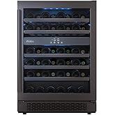 Avallon AWC241DBLSS 24 Inch Wide 45 Bottle Capacity Dual Zone Wine Cooler with Left Swing Door