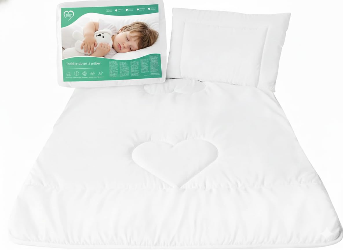 Baby Comfort Duvet Quilt 7 Tog 120x90 cm + Flat Pillow Filling Set for Toddler Cot Bed (12M+)