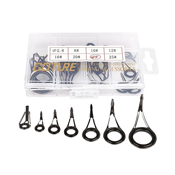 Goture-Saltwater-Fishing-Rod-Tip-Stainless-Steel-Guides-Rings-Repair-Kit-DIY-Variety-of-Sizes-Spinning-Pole-Accessories
