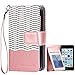 iPhone 5C Cases, 5C Wallet Case, BENTOBEN Secure Up and Down Flip Design Credit Card Slots Cash Holder Nickel Plated Press Stud Wrist Strap Magnetic Snap Closure [Patented Pattern],Rose Gold