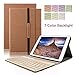 iPad 9.7 Keyboard Case,Dingrich Trifold PU Case Cover with Removable Magnetic Aluminum Bluetooth Keyboard for New iPad 9.7 inch - Brown (NOT for iPad Pro 9.7)