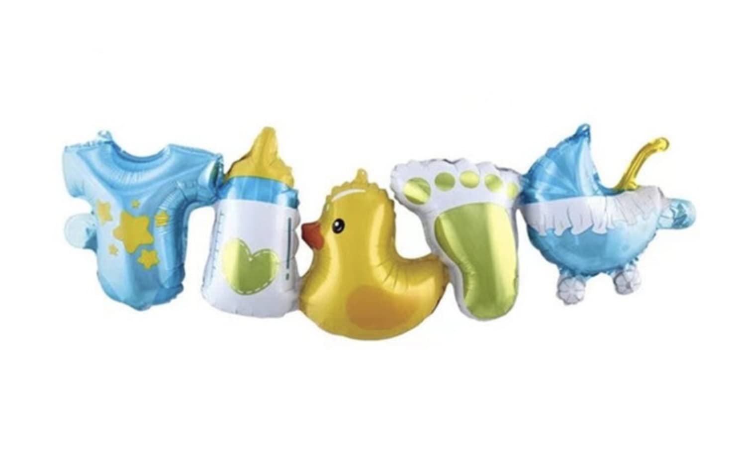 Baby Boy Blue Duck Banner Foil Balloon, 90cm (2 pack)