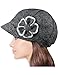 Dahlia Women's Chic Flower Newsboy Cap Hat Wool Blend - Dual Layer, Gray