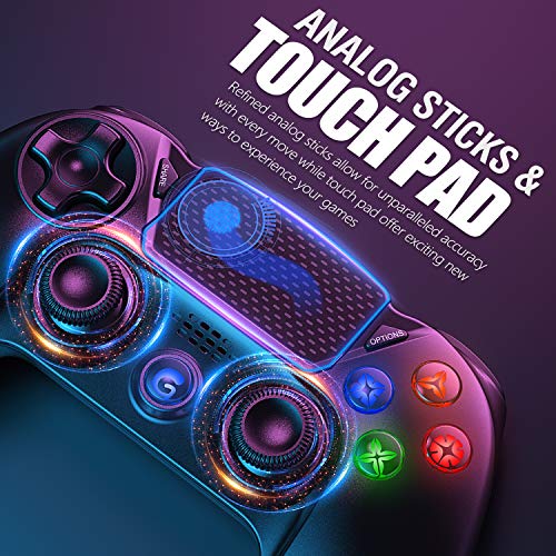Gamory Wireless Controller for PS4, Controllers Gamepad Joystick Gamepad for PlayStation 4/PS4 Slim/Pro/PS3, Touch Panel Controller with Six-axis Dual Vibration Shock and Audio