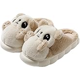 HANDKEI Cute Women's Panda Slippers - Non-Slip Thick-Soled Fuzzy Indoor Animal Slippers | Warm & Cozy Indoor Slippers, Perfect for, Easter & Christmas