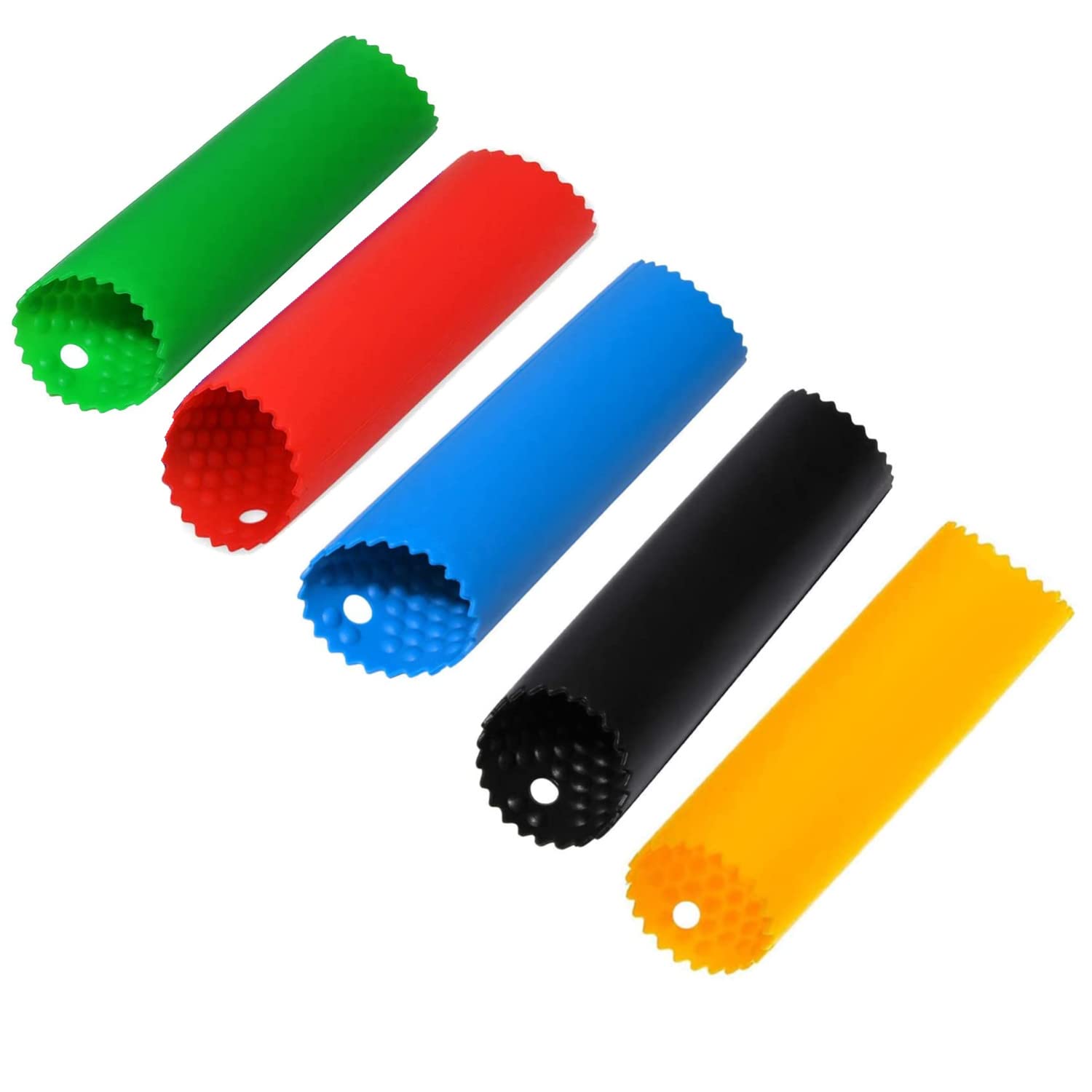 Bessy shop Silicone Garlic Peeler,5 Pcs Skin Remover Roller Garlic Roller Peeling Tube Professional Garlic Press Prep Easy Useful Kitchen Tools Red Green Orange Black Blue