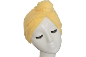 YYXR Microfiber Hair Drying Towel Ultra Absorbent Twist Hair Turban Drying Cap Hair Wrap (yellow)