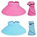 Bundle Monster BMC 2pk Girls Roll Up Collapsible Travel Outdoor Straw Hats: Fuchsia + Light Blue