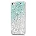 Mavis's Diary iPod 5 Case, iPod Touch 5th Generation Case 3D Handmade Bling Crystal Shiny Rhinestone Diaonds Special Hollow Floral Gradient Pattern Clear Case Hard PC Cover