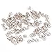 Surepromise Pack of 100 Sets 7mm Diamante Diamond Clear Silver Crystal RIVET STUDS Rock Leather Bag