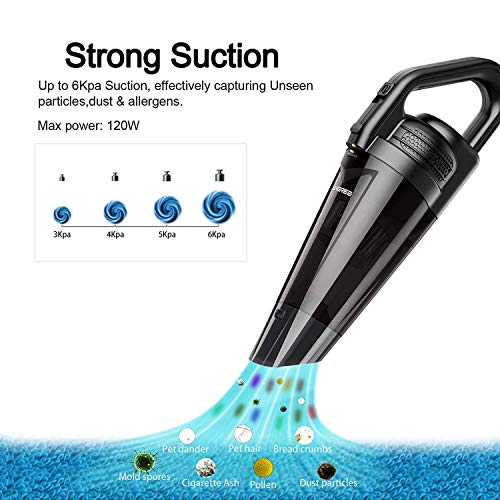 LANGREE Portable Handheld Vacuum Cordless Cleaner, Powerful Cyclonic