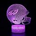 3D Helmet Shape Optical Illusion Night Light 7 Colors Smart Change Light Table Lamp Gifts for Eagles Fans, Men, Women, Kids, Boys, Teens, Christmas and Birthday Gift