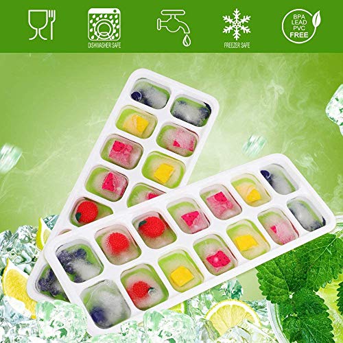 Pubiao (2er Pack) Eiswürfelformen & -Schalen Silikon Easy-Release 28 Eiswürfelformen Flexibel Geruchsneutral für… – Bild 7