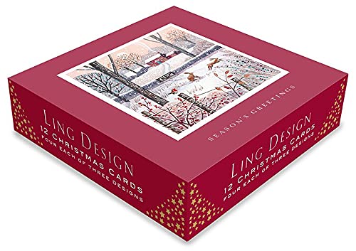 Box of 12 Assorted Countryside Scenes Square Christmas Cards Xmas Card Boxes XBR798