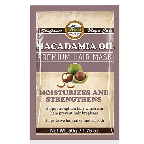 Difeel Premium Deep Conditioning Hair Mask - Macadamia Oil 1.75 oz. (2-PACK) - Moisturizes & Strengthens Hair, Prevents Hair Breakage, Leaves Hair Silky & Smooth