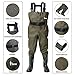 Kids Chest Waders for Toddler Children Waterproof Youth Fishing Waders for Boys Girls Neoprene Hunting Waders with Insulated Boots(Green,10-11T)
