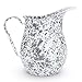 Enamelware Pitcher, 3 quart, Grey/White Splatter