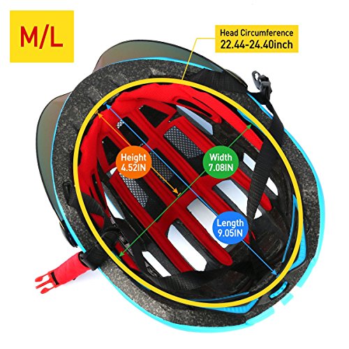 image for KAMOTA Bike Helmet, Bicycle Cycling Adult Helmet with Shield Visor Adj