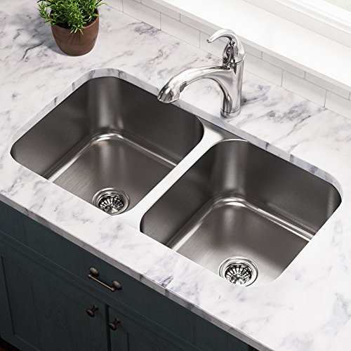 502A 18Gauge Undermount Equal Double Bowl Stainless Steel Kitchen Sink