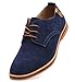 DADAWEN Men's Classic Suede Leather Oxford Dress Shoes Business Casual Shoes Blue US Size 9.5