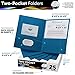 FILE-EZ Two-Pocket Folders, Light Blue, 25-Pack, Textured Paper, Letter Size (EZ-32520)