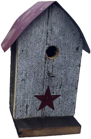 Amazon Com Barn Wood Round Roof Wren Bird House W Wire Hanger
