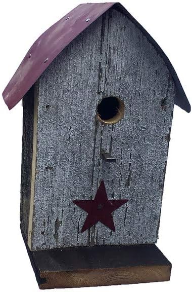 Amazon Com Barn Wood Round Roof Wren Bird House W Wire Hanger