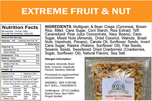 Bakery On Main Gluten-Free, Non GMO Granola, Extreme Nut & Fruit, 2.5 Pound