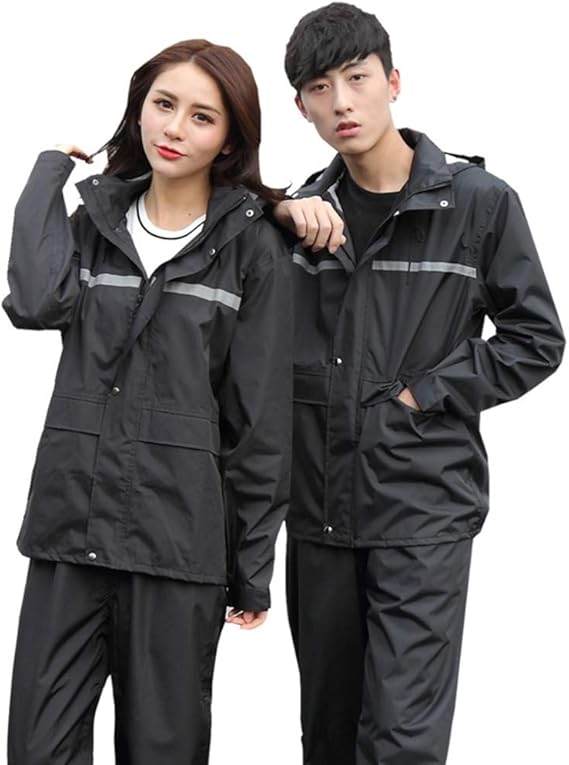 Amazon レインコート レディース メンズ 自転車用 上下セット レインスーツ 袖付き おしゃれ レインウェア 合羽 雨合羽 カッパ ツバ付き 反射テープ 防水 ブラック Xxxl ロング丈 雨具 かっぱ 通学用 梅雨 台風 女性用 男性用 レインコート ポンチョ 通販